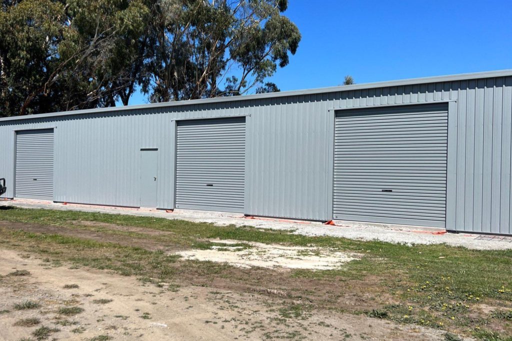 blue garage door